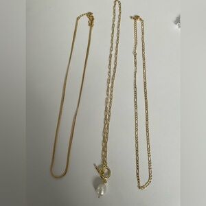 Multilayer Gold Plated Necklace Set with freshwater pearl